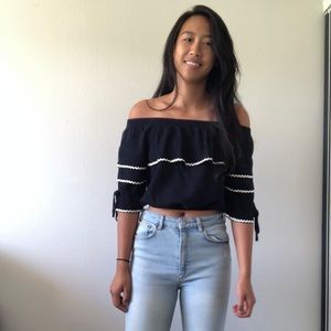 Off shoulder crop top
